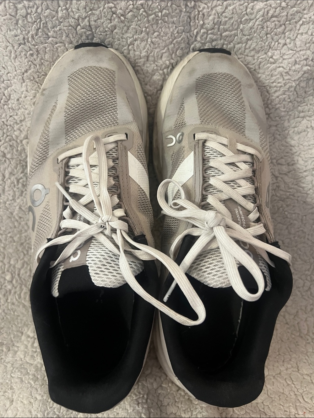On Running Women's Running Shoes in Off-White and Black